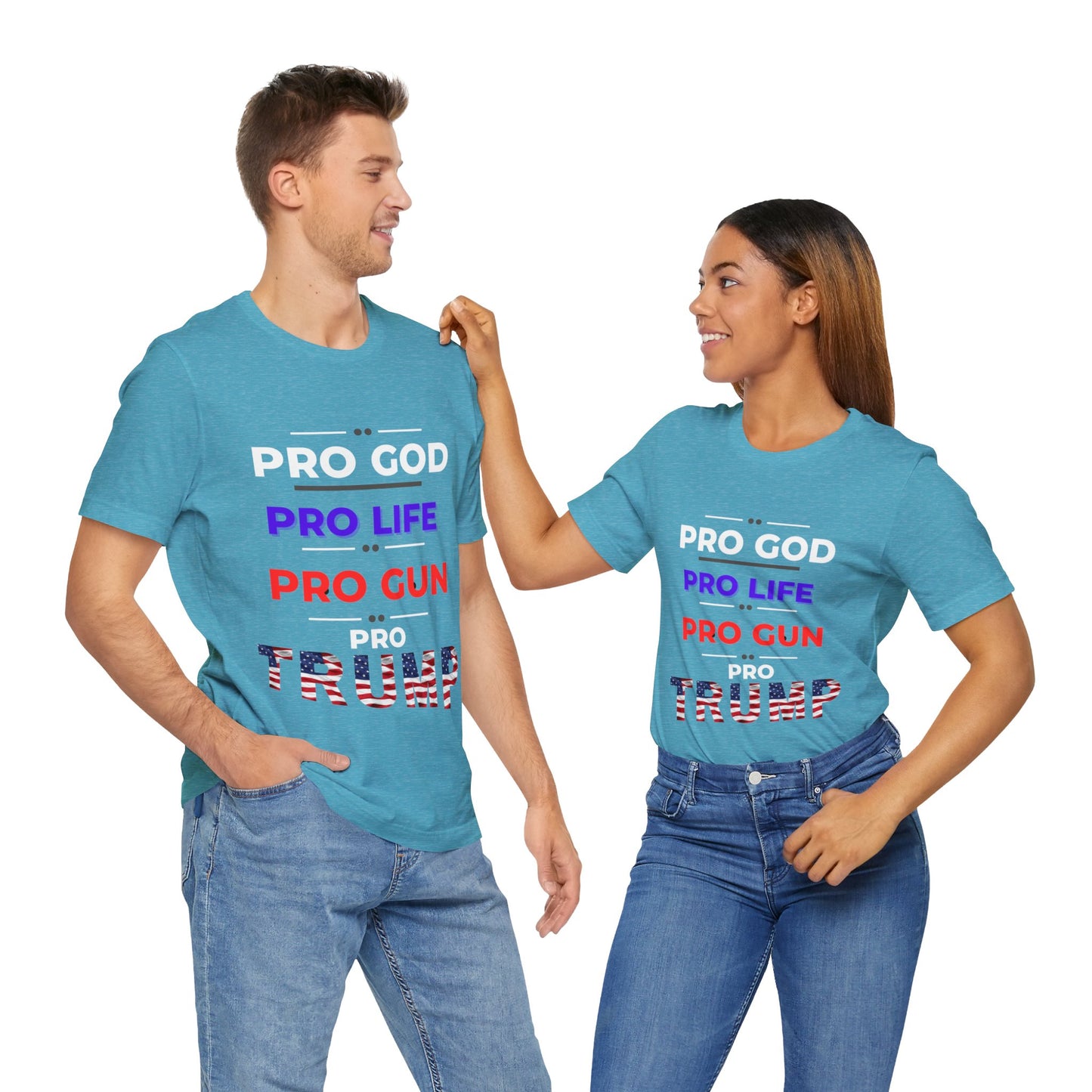 Pro God, Pro Gun, Pro Trump Shirt. Unisex Jersey Short Sleeve Tee