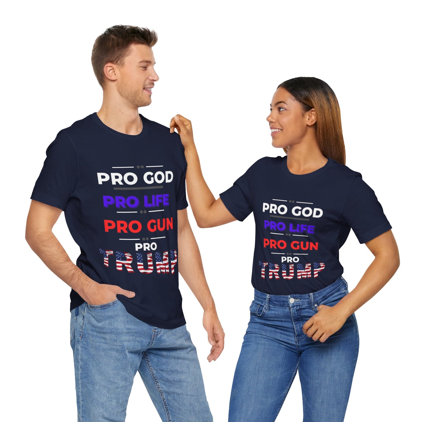 Pro God, Pro Gun, Pro Trump Shirt. Unisex Jersey Short Sleeve Tee