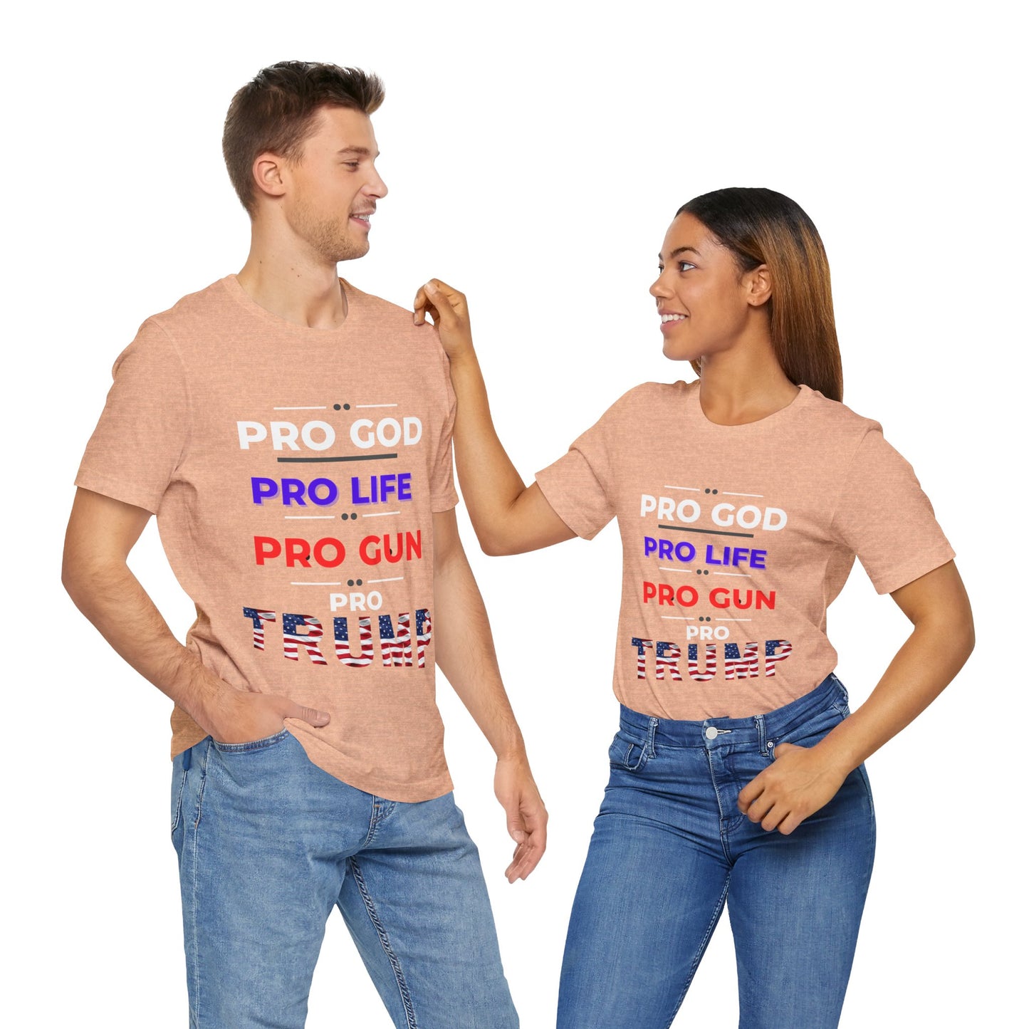 Pro God, Pro Gun, Pro Trump Shirt. Unisex Jersey Short Sleeve Tee