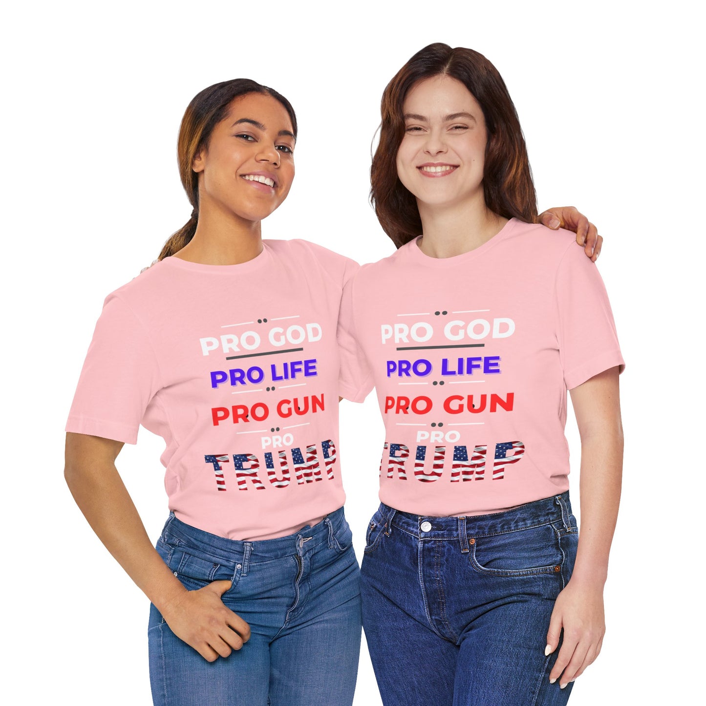 Pro God, Pro Gun, Pro Trump Shirt. Unisex Jersey Short Sleeve Tee