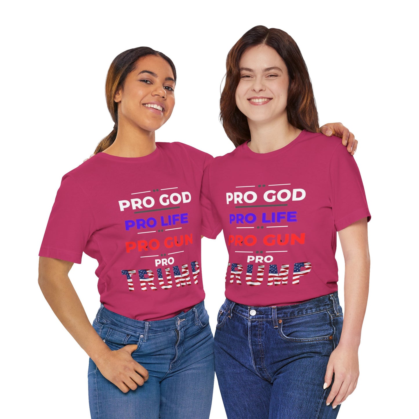 Pro God, Pro Gun, Pro Trump Shirt. Unisex Jersey Short Sleeve Tee