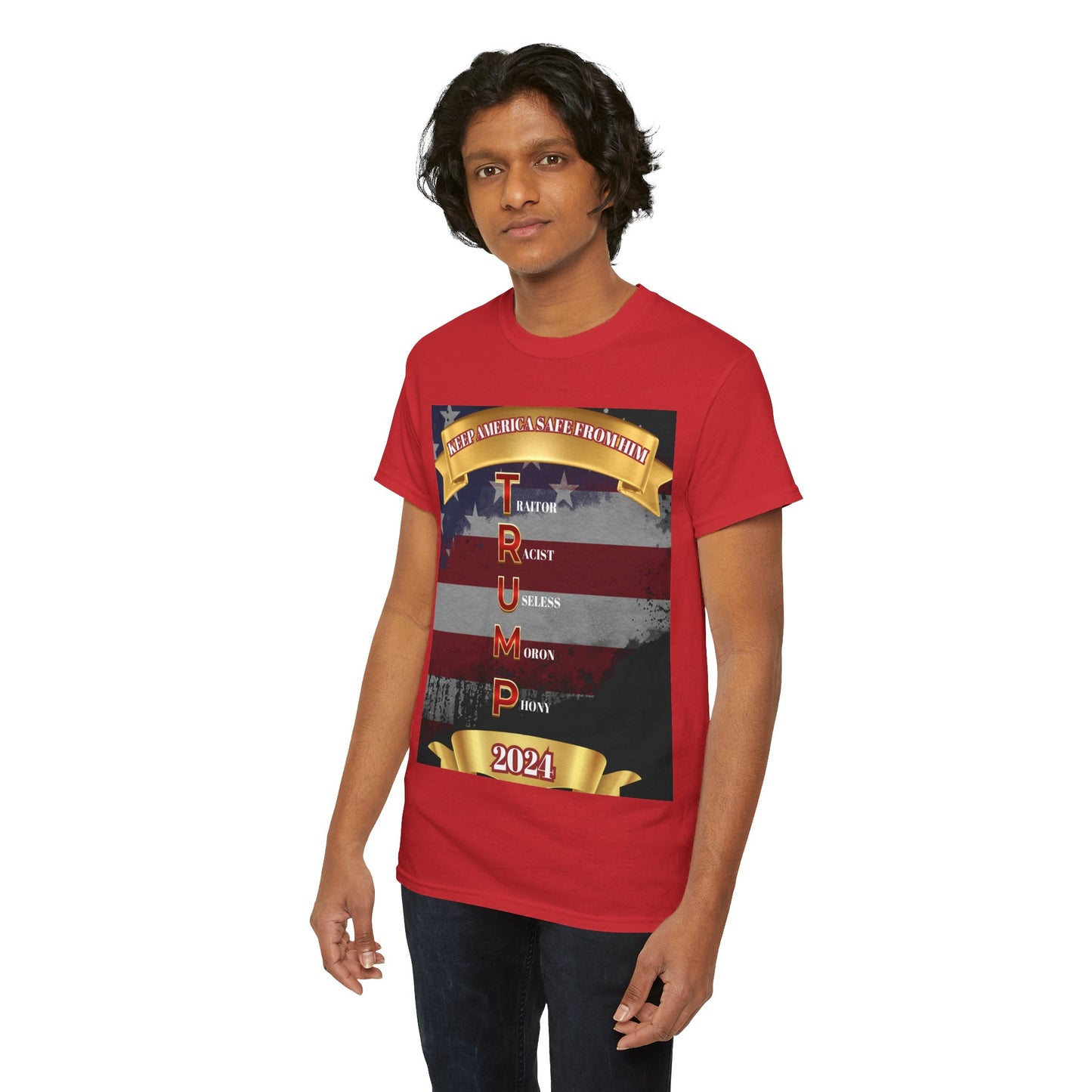 KEEP AMERICA SAFE FROM HIM Unisex Heavy Cotton Tee