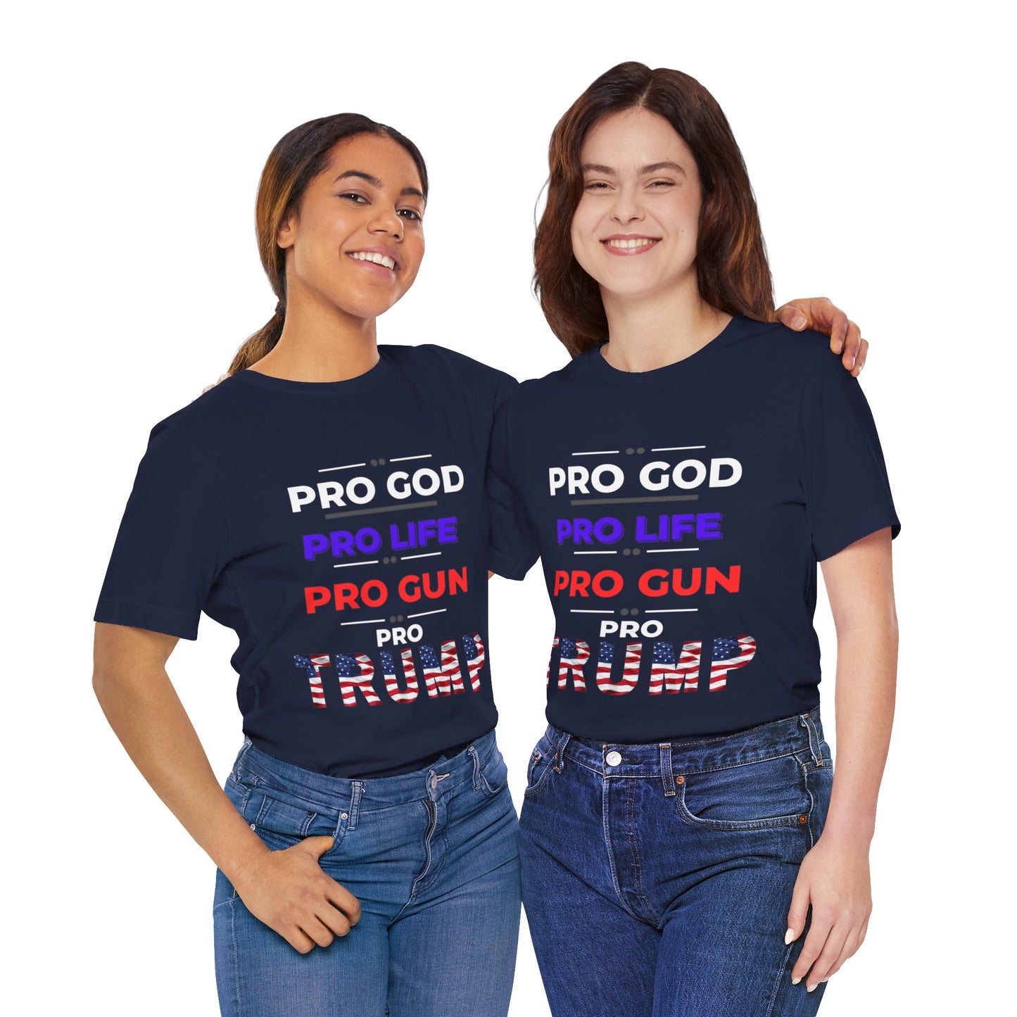 Pro God, Pro Gun, Pro Trump Shirt. Unisex Jersey Short Sleeve Tee