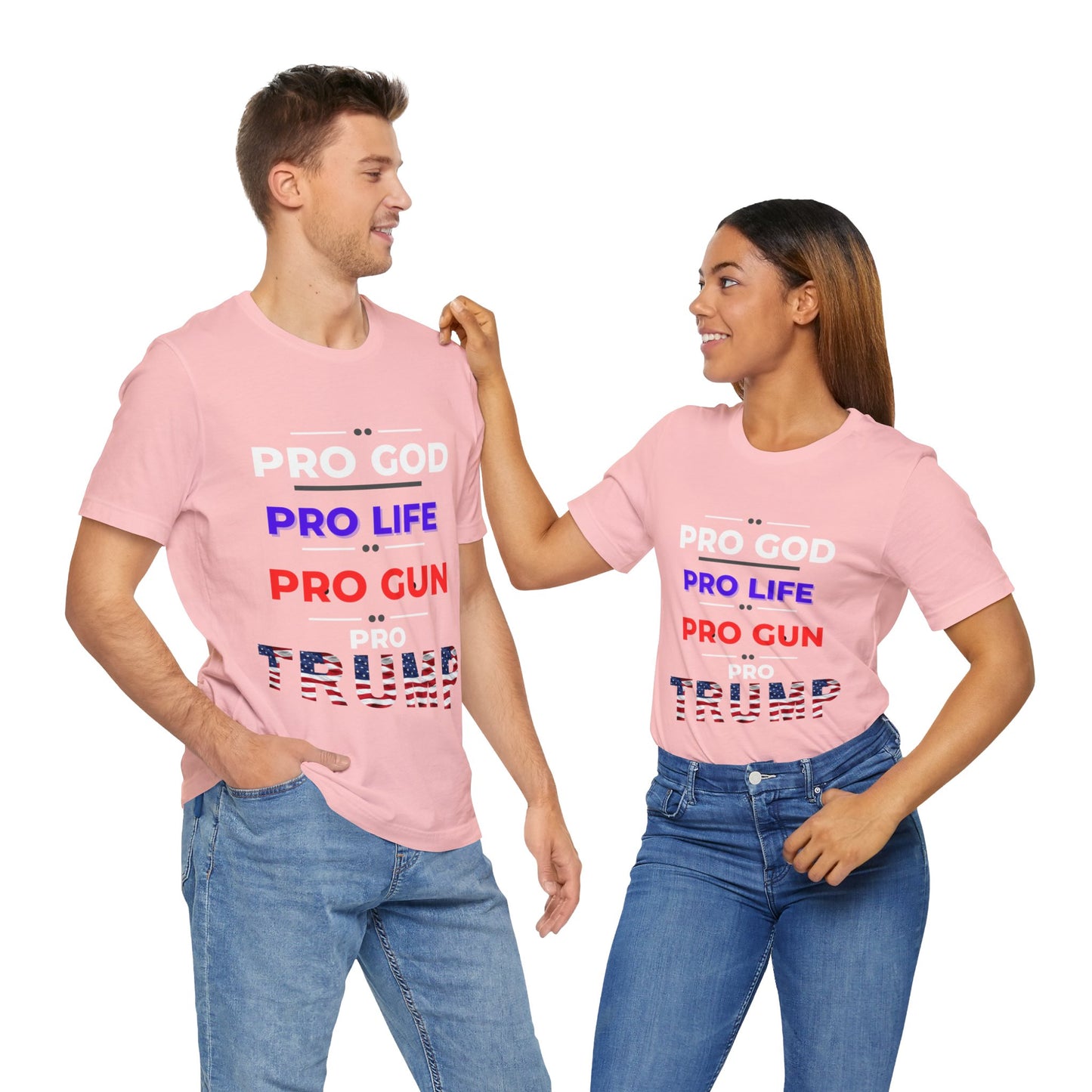Pro God, Pro Gun, Pro Trump Shirt. Unisex Jersey Short Sleeve Tee