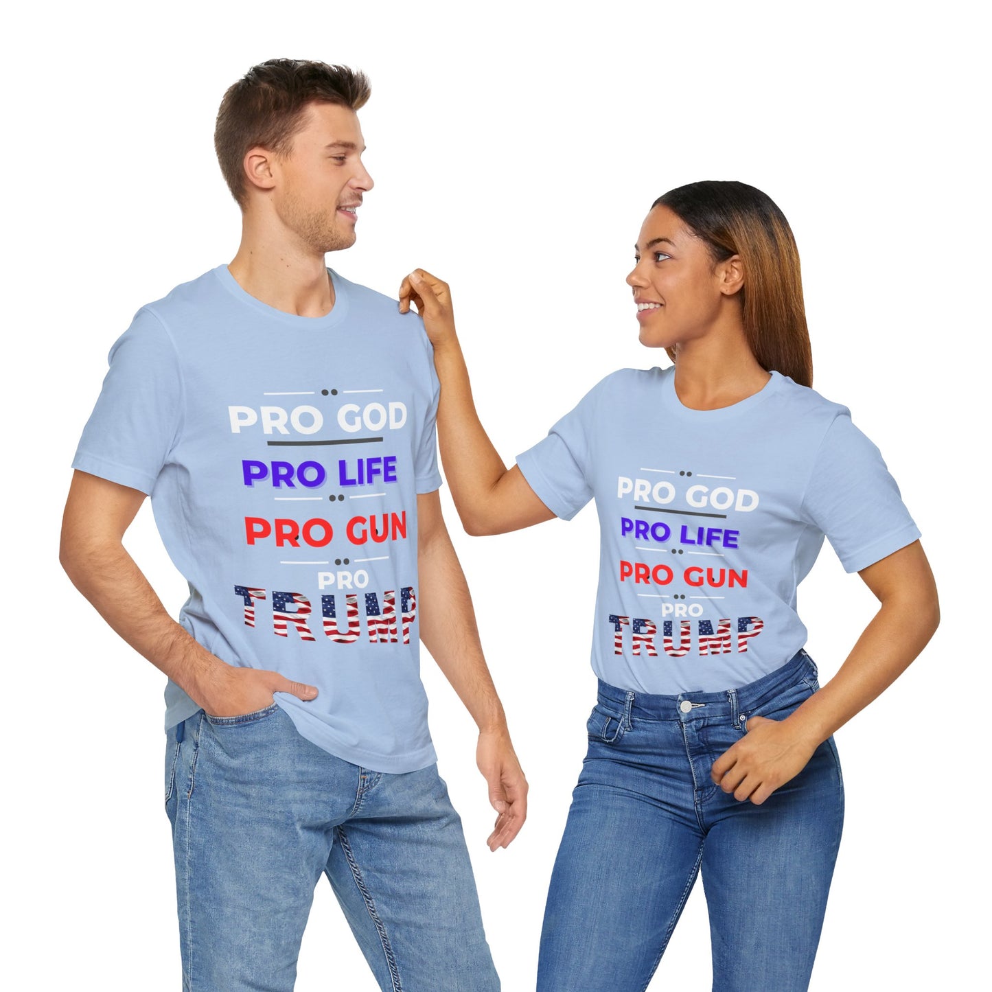 Pro God, Pro Gun, Pro Trump Shirt. Unisex Jersey Short Sleeve Tee