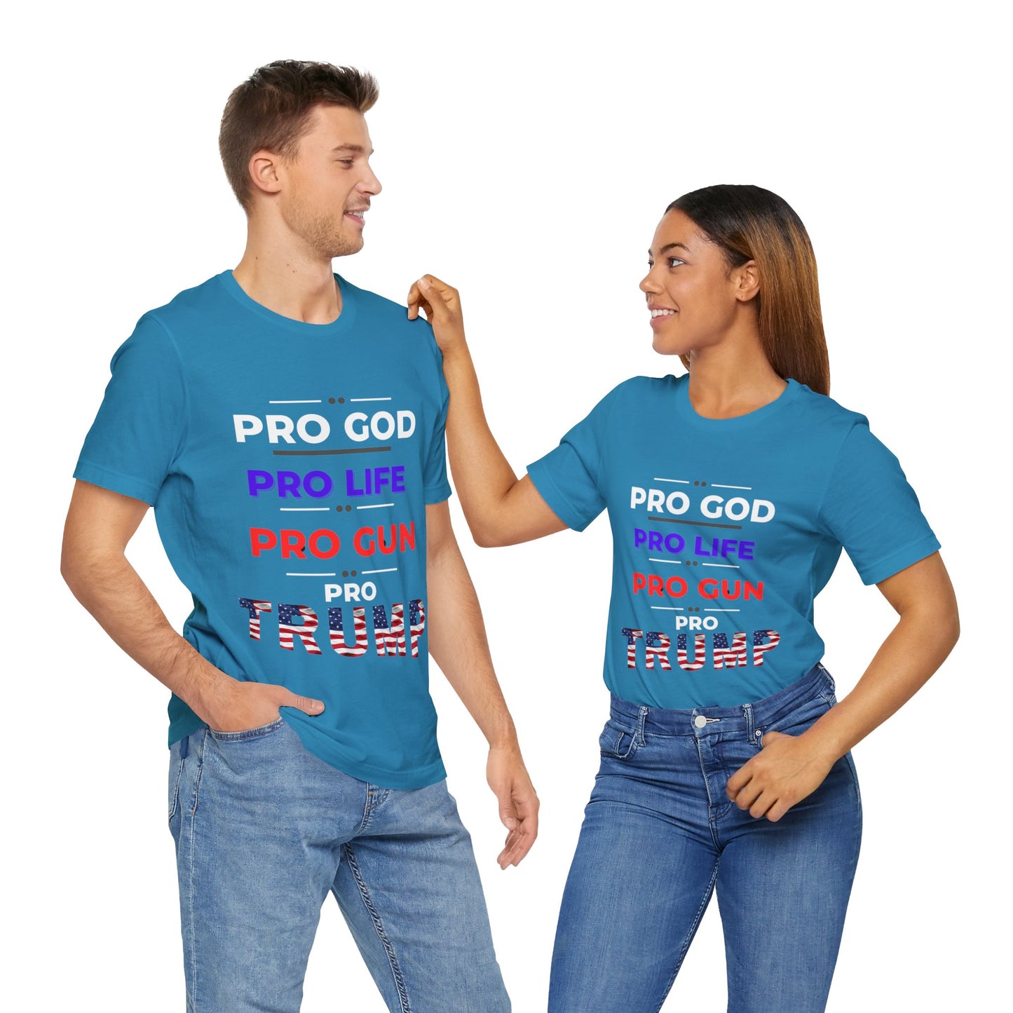 Pro God, Pro Gun, Pro Trump Shirt. Unisex Jersey Short Sleeve Tee