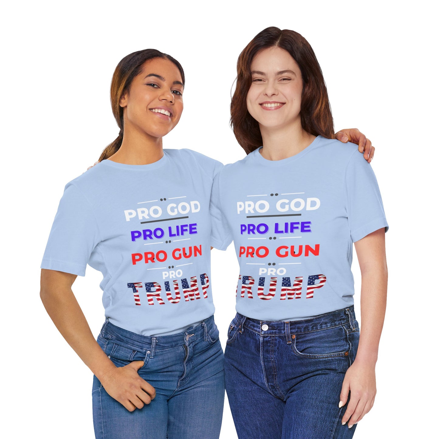 Pro God, Pro Gun, Pro Trump Shirt. Unisex Jersey Short Sleeve Tee