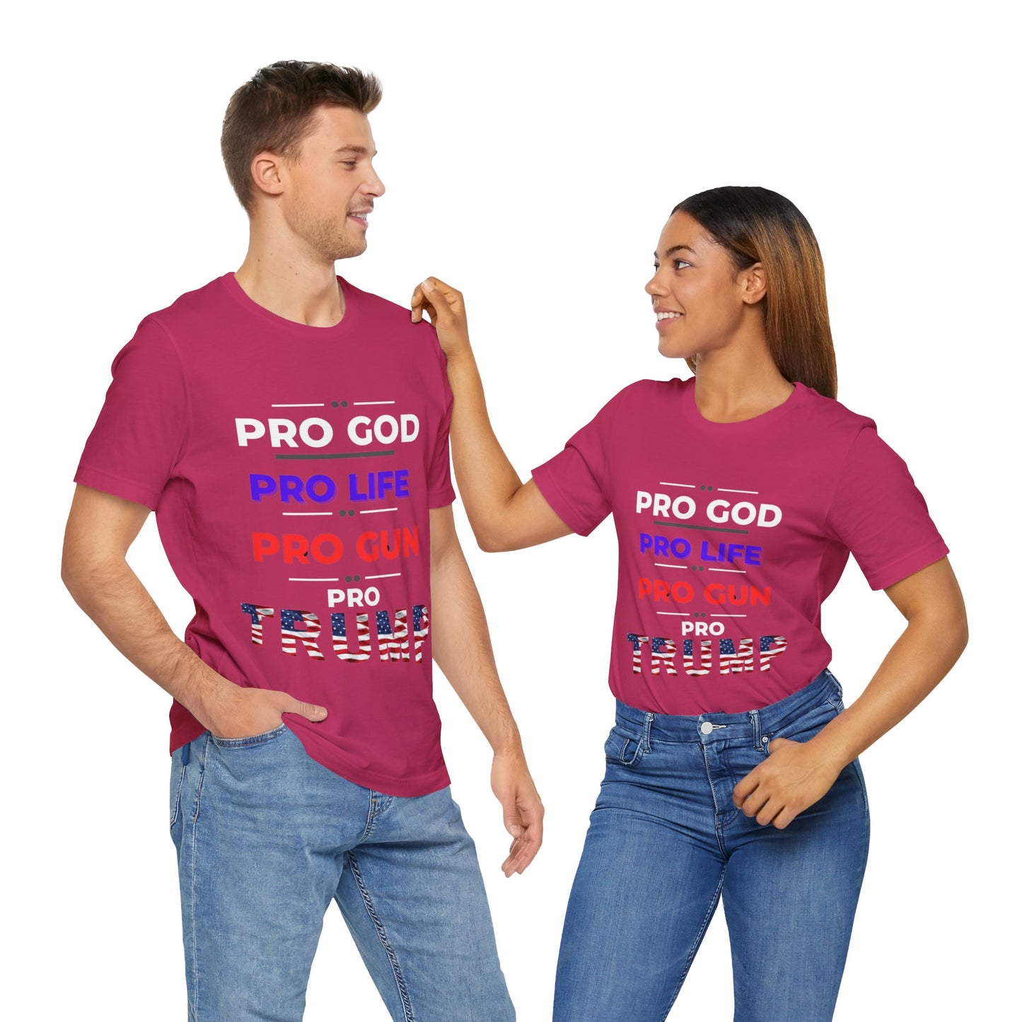 Pro God, Pro Gun, Pro Trump Shirt. Unisex Jersey Short Sleeve Tee
