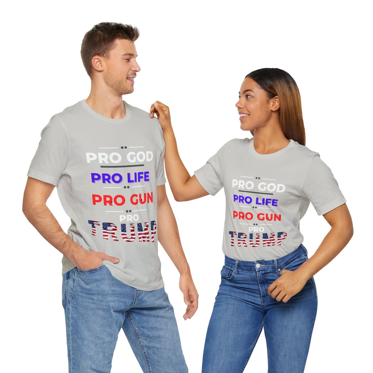 Pro God, Pro Gun, Pro Trump Shirt. Unisex Jersey Short Sleeve Tee