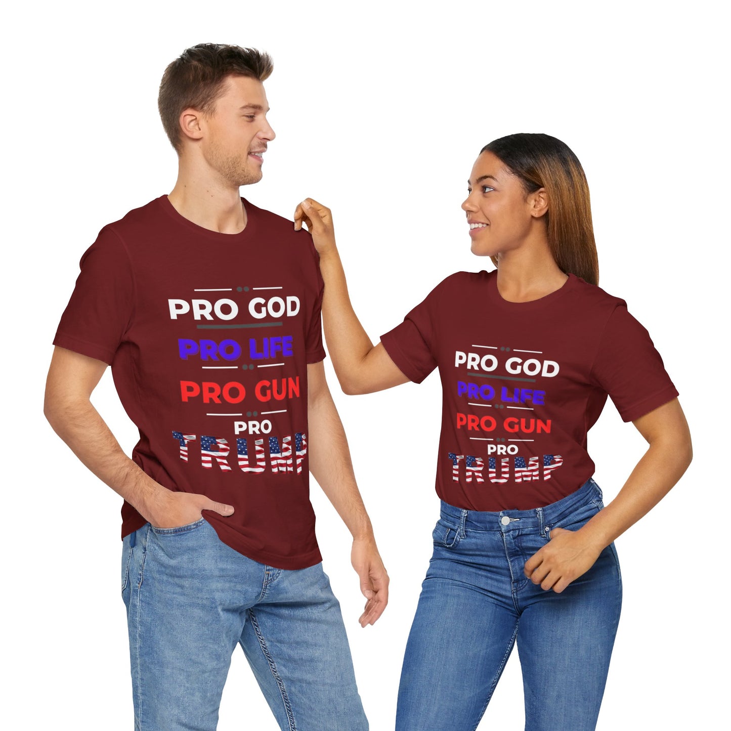 Pro God, Pro Gun, Pro Trump Shirt. Unisex Jersey Short Sleeve Tee