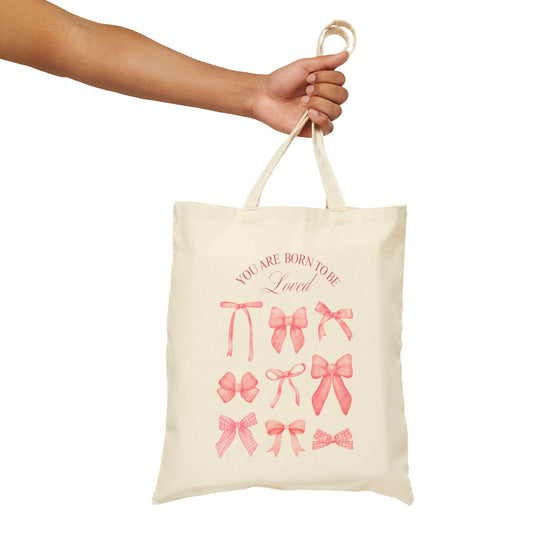 "You Were Made to Be Loved" Tote Bag - Carry Love Everywhere! Cotton Canvas Tote Bag