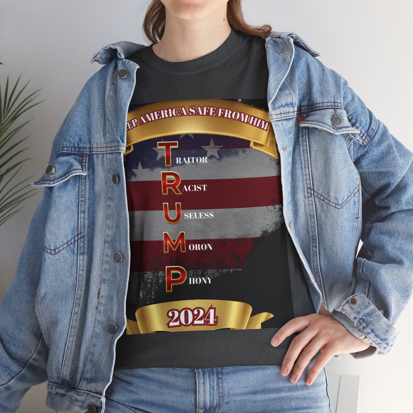 KEEP AMERICA SAFE FROM HIM Unisex Heavy Cotton Tee