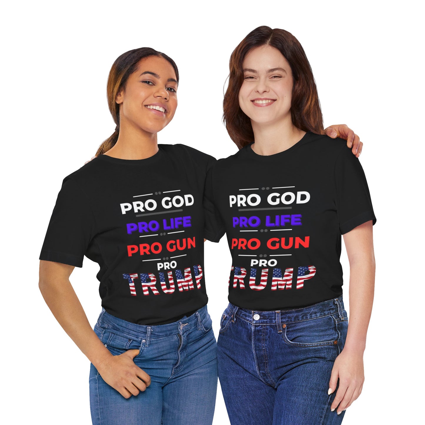 Pro God, Pro Gun, Pro Trump Shirt. Unisex Jersey Short Sleeve Tee