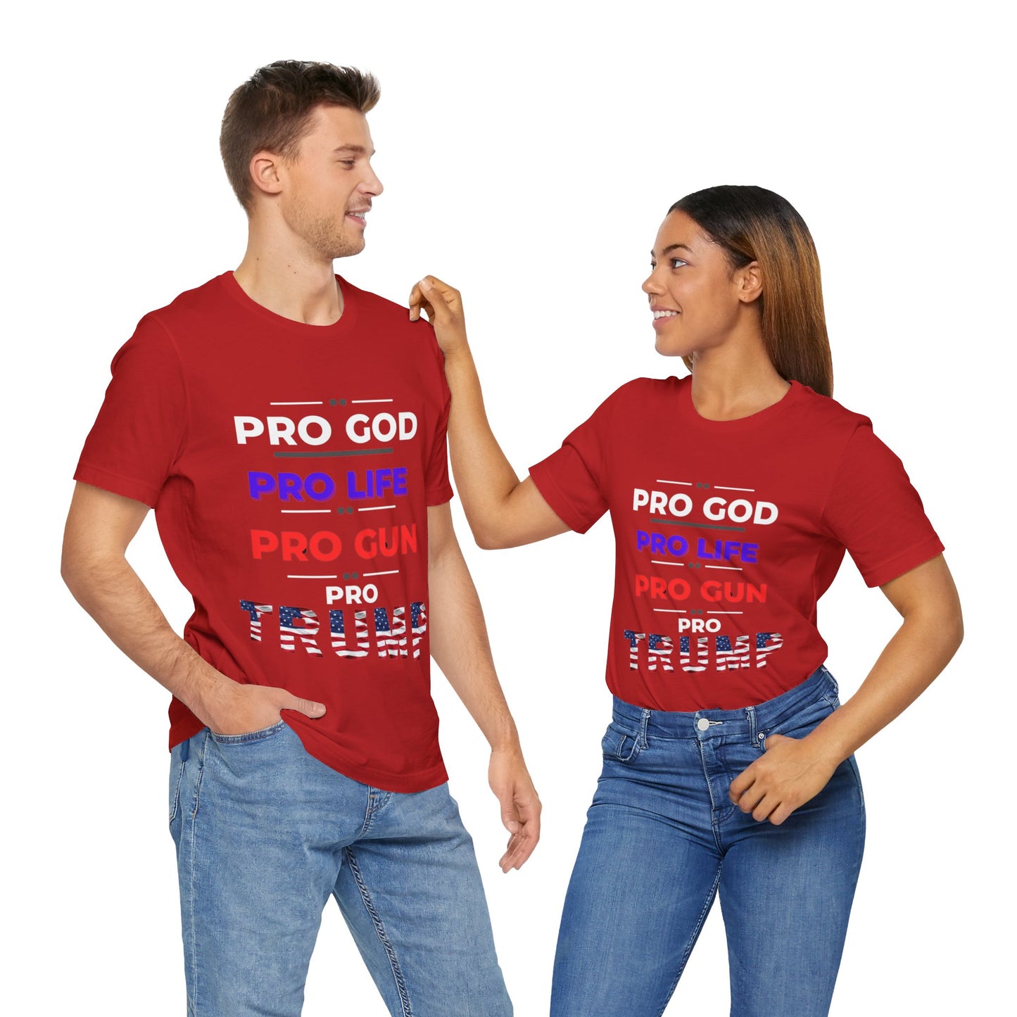 Pro God, Pro Gun, Pro Trump Shirt. Unisex Jersey Short Sleeve Tee